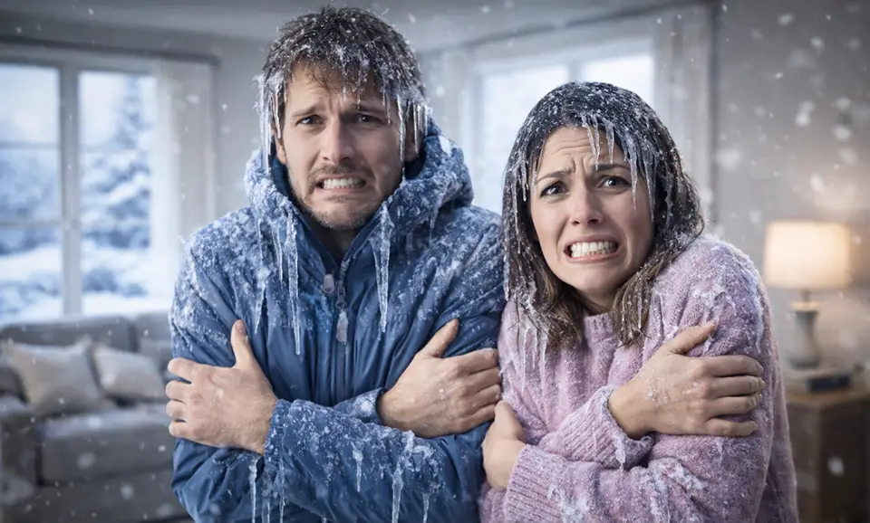 A couple is freezing in their home because their furnace stopped working on the coldest day!