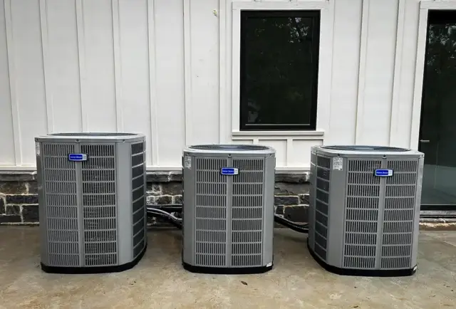Three brand new American Standard high efficiency HVAC units installed by CAST Heating & Air.