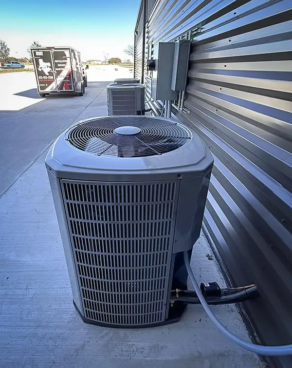 CAST Heating & Air handiwork - a customer's outdoor air conditioning unit.